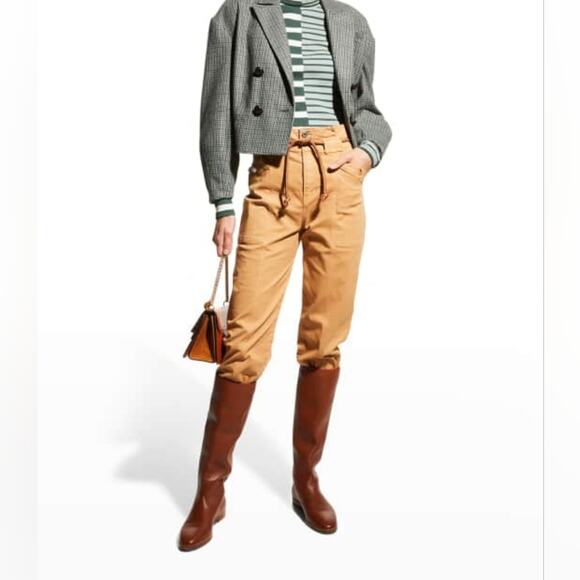 VERONICA BEARD Karter Drawstring Paperbag Pants in Tan size 29 - Picture 3 of 11